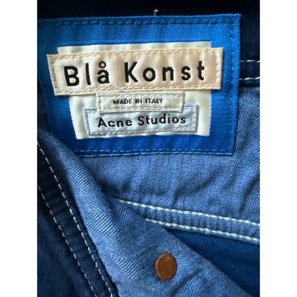 ACNE Studios Bla Konstant River Cobalt Blue White Stitched Tapered Jeans Size 30 - Picture 7 of 8